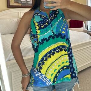 Alice & Tricia Silk Zip Up Top